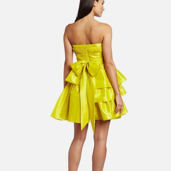 JESSICA SIMPSON Citronelle Yellow Strapless Tiered Ruffle Sequin Dress.Sz 11 NWT - Picture 5 of 16